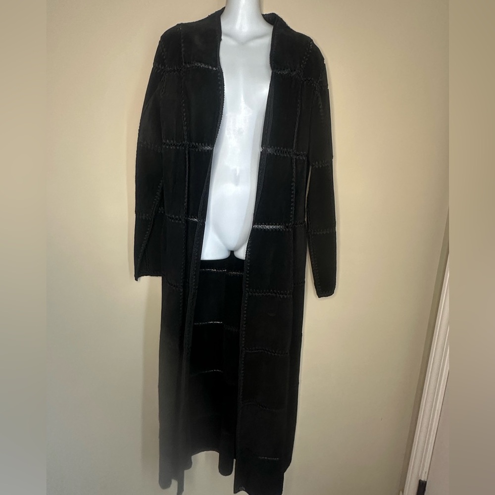 Vtg Boho suede leather duster